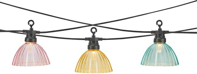 Zevio Solar-LED-Lichterkette im Regenschirm-Design, Warmweiß und Mehrfarbig, 5,5 m - Bild 1