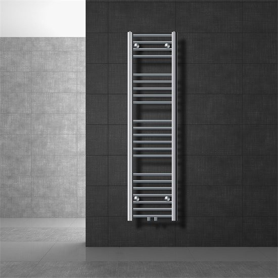 LuxeBath Badheizkörper Handtuchhalter aus Stahl in Silber mit Mittelanschluss, Höhe: 140 cm, Breite: 30 cm - Bild 1