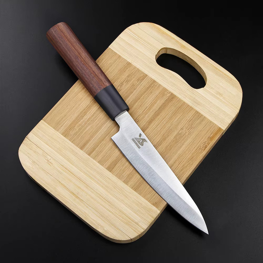 BIGSUNNY Allzweck-Obstmesser mit deutscher Stahlklinge und Rosenholzgriff in Braun, 12,7 cm - Bild 3