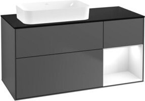 V&B Waschtischunterschrank Finion in Anthrazit und Weiß, lackiert, B/T: 120 x 60 cm - Bild 1