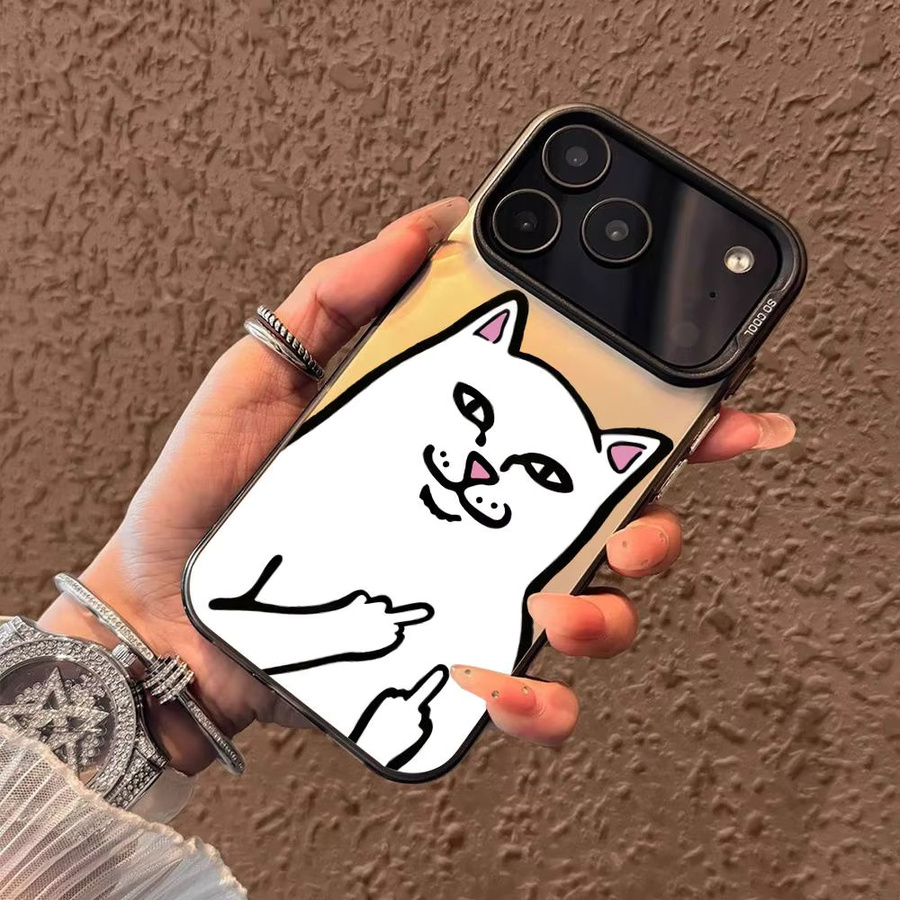 Personalisierte stoßfeste Handyhülle mit Katzenmuster in Blau für Apple iPhone 17 16 15 14 13 12 11 Pro Max Plus - Bild 2