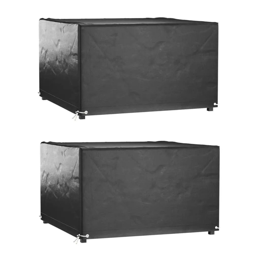 vidaXL Gartenmöbel-Abdeckungen 2er-Set Quadratisch, Farbe Grau, B/T/H: 132 x 132 x 80 cm - Bild 2