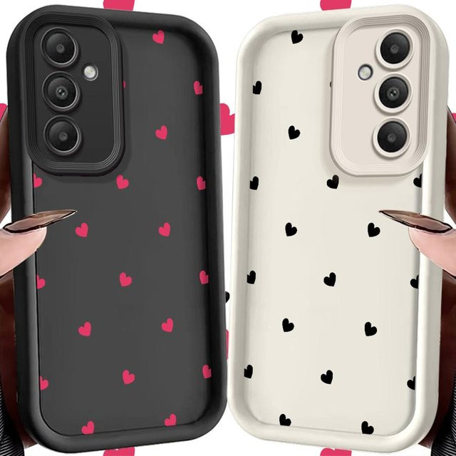 Schwarze herzförmige Handyhülle für Samsung Galaxy S25 Ultra, S24 Ultra, S23 FE und weitere Modelle - Bild 1