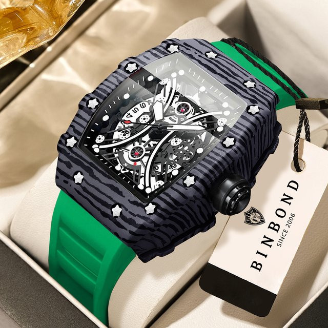 BINBOND Armbanduhr Quarz, Silikon, Schwarz, Herren - Bild 1