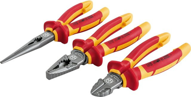 LUX-TOOLS Zangensatz 3-teilig aus Stahl in Rot - Bild 1