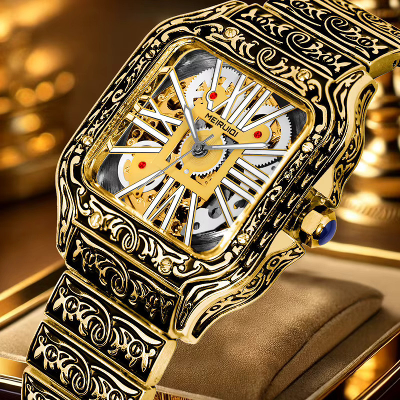 MEIRUIQI Armbanduhr Automatik, Gold, Herren - Bild 4