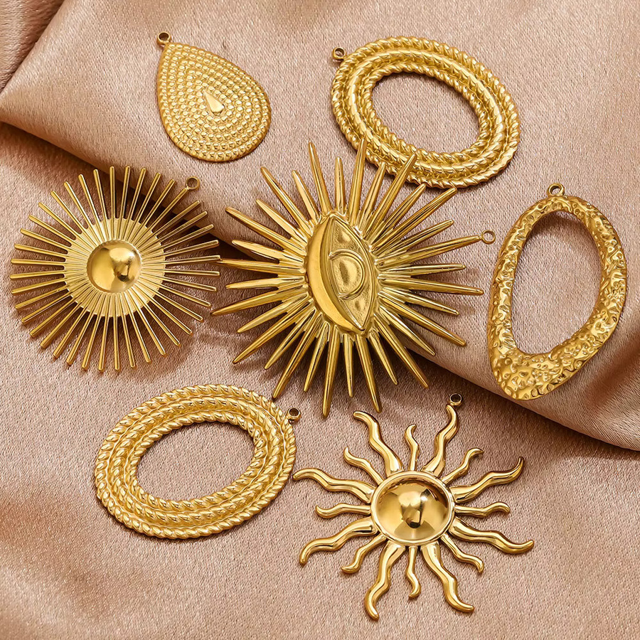 Elomia Anhänger, Edelstahl, Gold, Sonnen-Anhänger, Unisex - Bild 5