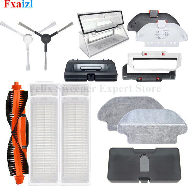Fxaizl Zubehör Set für Xiaomi Mijia Mop Pro STYTJ02YM Viomi V2 Pro V3 Roboter Staubsauger mit Seitenbürsten Hepa-Filtern und Mopp-Teilen in Multicolor - Bild 1
