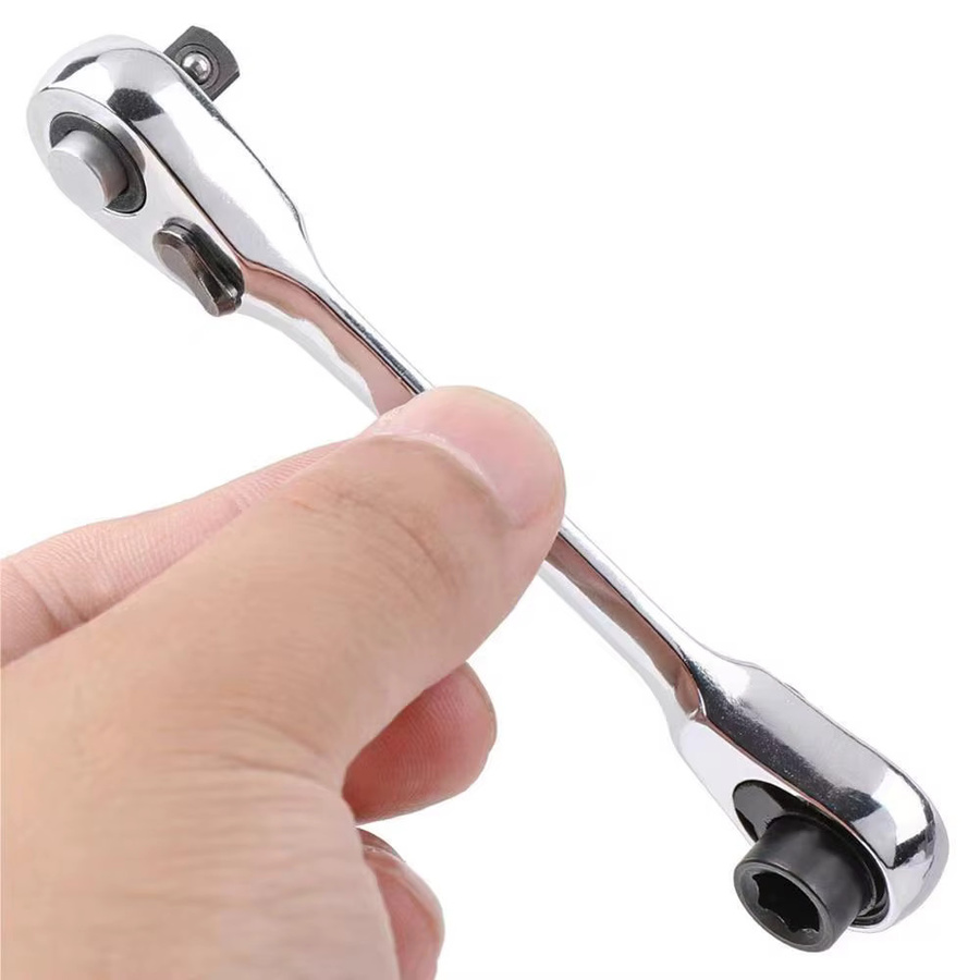 Mini Treble 2-in-1 Ratschenschlüssel und Sechskant-Schraubendreher Set, 1/4 Zoll, Silber - Bild 2