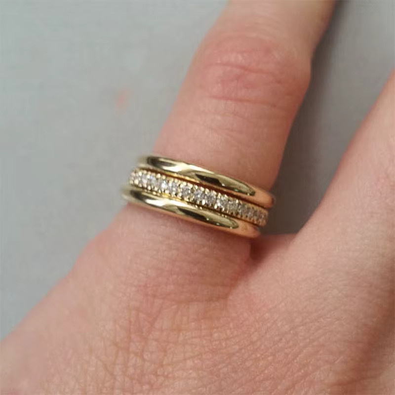 Huitan Damenring, Zirkonia, Gold, Silber - Bild 2