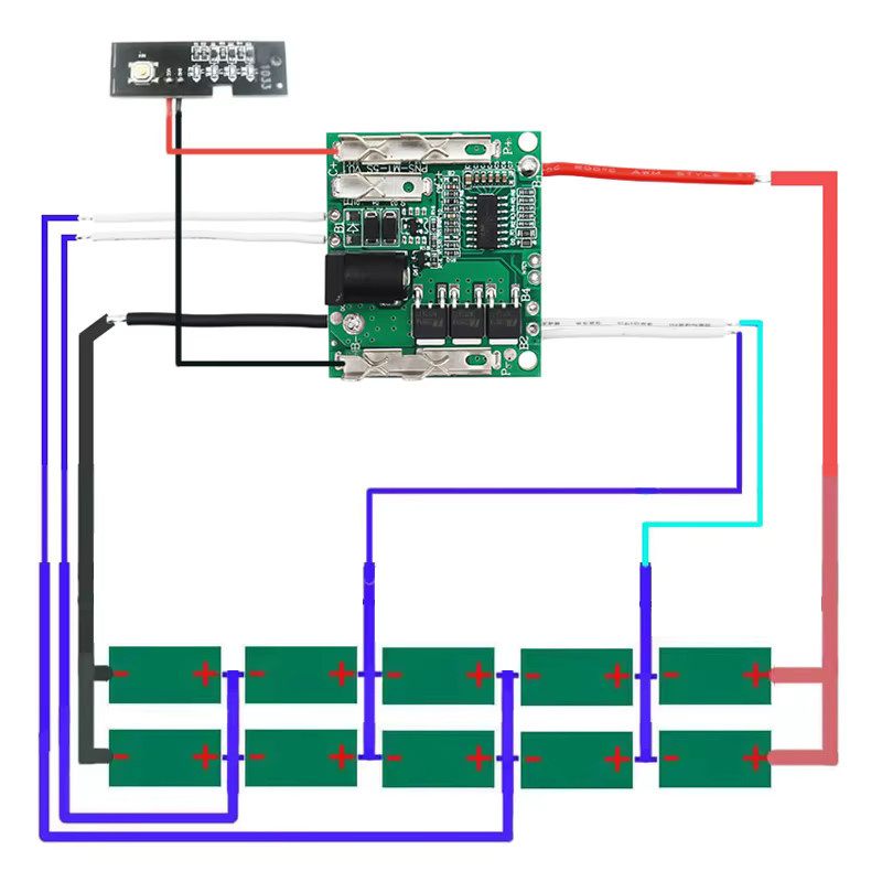 Dawupine 21V Lithium-Ionen-Akkugehäuse mit BMS Box Shell und 10x 18650 Haltergehäuse für Elektrowerkzeuge und Winkelschleifer - Bild 3