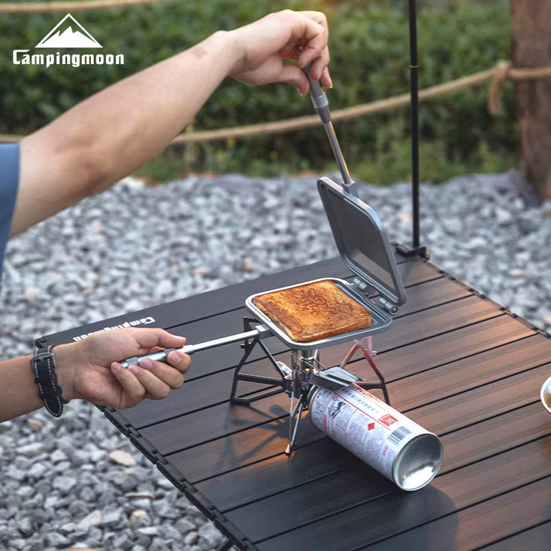 CAMPINGMOON TT-1315 Doppelseitige Antihaft-Sandwich-Toast-Klemme aus Metall für Camping und Frühstück - Bild 2