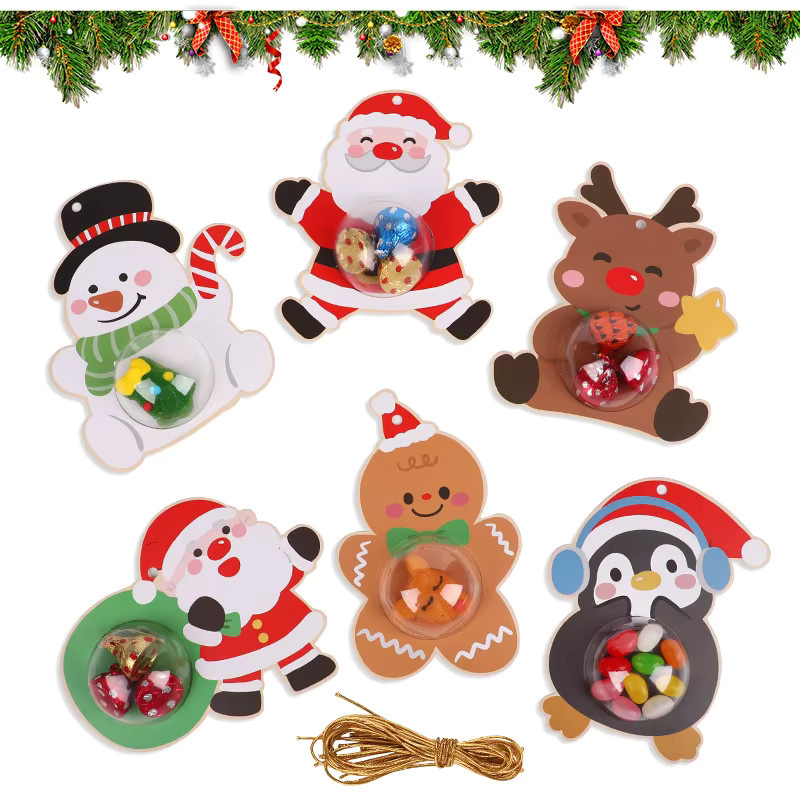 ZQNYCY Weihnachtliche Schokoladen-Geschenkverpackung aus Papier als Anhänger für Kinder und Weihnachtsbaum in Mehrfarbig - Bild 4
