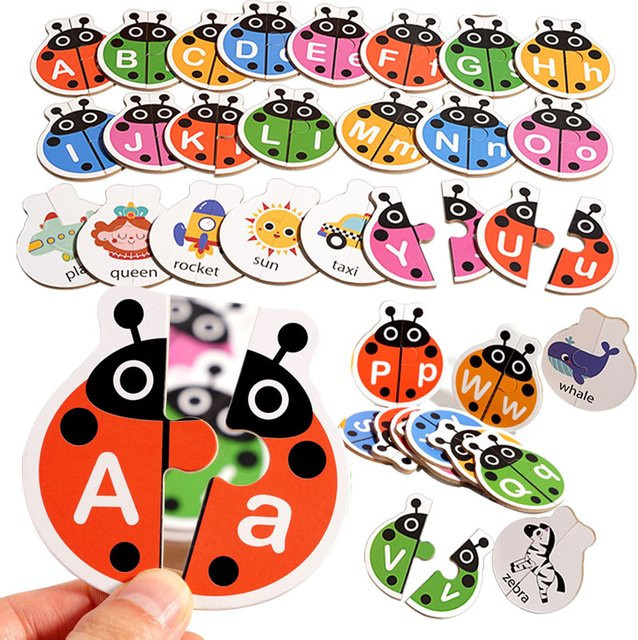 LOLOTREE Alphabet-Lernpuzzle-Spielzeug, Holz, Bunt / Mehrfarbig - Bild 1