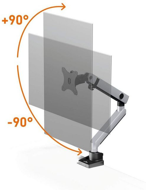 Durable Monitorhalter Select Plus für 1 Monitor bis 32 Zoll mit Tischbefestigung, drehbar, schwenkbar und höhenverstellbar, VESA-kompatibel, silber - Bild 1
