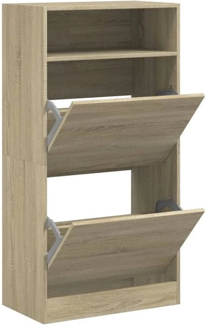 vidaXL Schuhschrank Sonoma-Eiche aus Holzwerkstoff, Farbe Braun, B/T/H: 60 x 34 x 116 cm - Bild 1