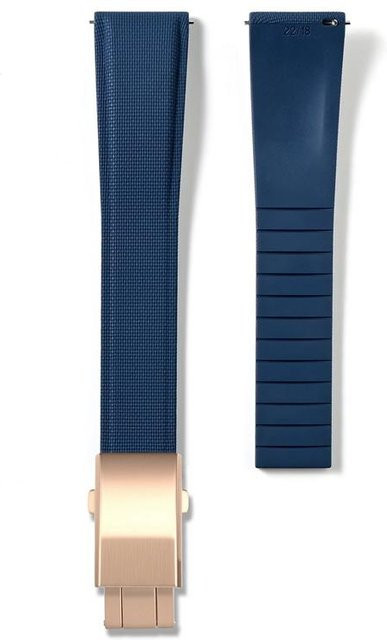 PINSENDA Uhrenarmband FKM-Gummi, blau/rose gold, Herren - Bild 1