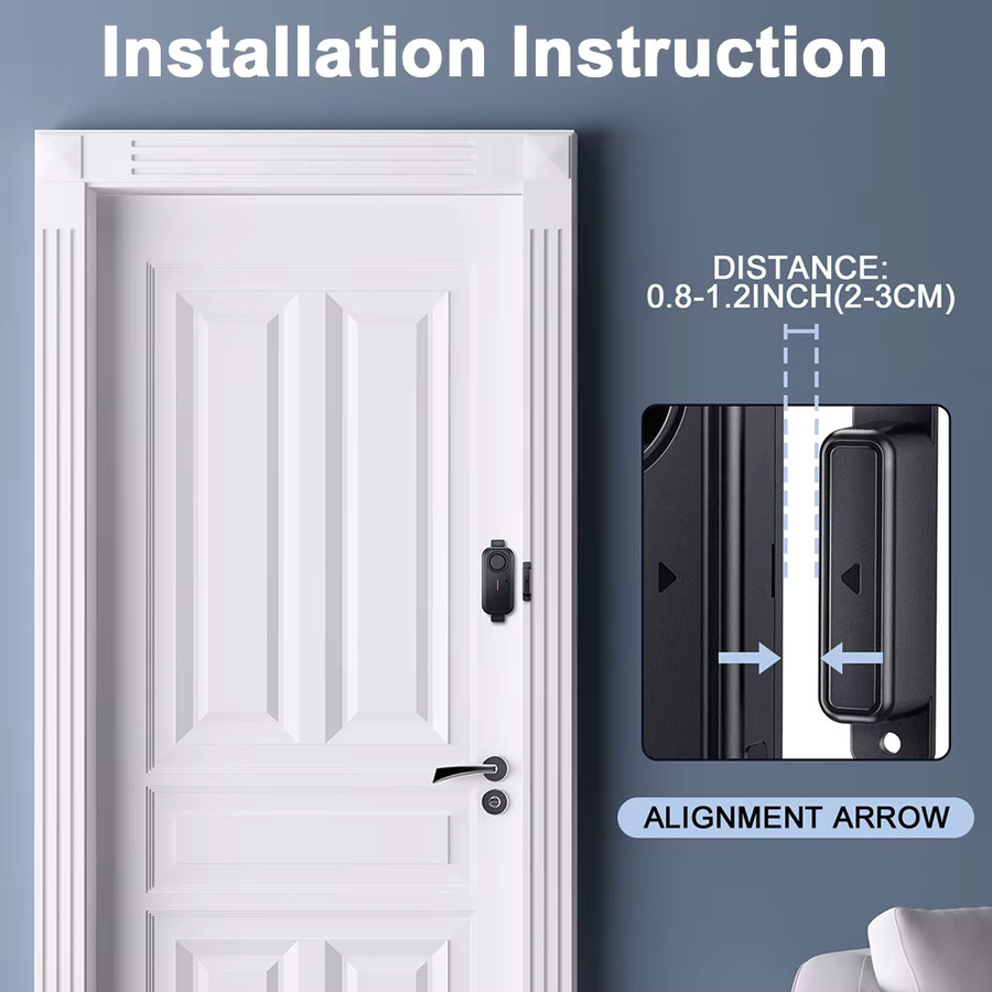 Extractme Outdoor-Tür-Fenster-Magnetalarm in Schwarz mit 108 dB, kabelloser Sensor und IP66 wasserdichtem Gehäuse für Heimsicherheit und Diebstahlschutz - Bild 6