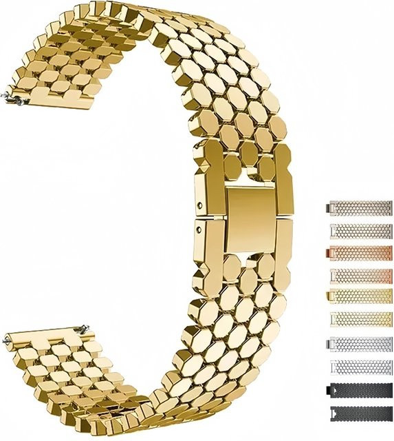 JBAILI Uhrenarmband Edelstahl, Gold, Unisex, 22mm 20mm - Bild 1