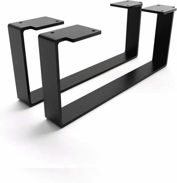 HEVVA Möbelfüße LUXEMBURG 2er Set Schwarz Höhe: 15 cm, Tiefe: 35 cm - Bild 1
