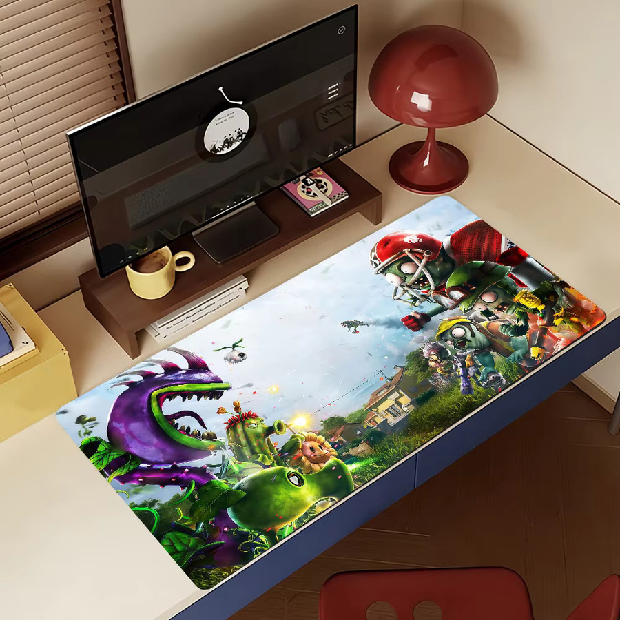 Cartoon Plants vs Zombies Mauspad in Multicolour, rutschfeste Schreibtischunterlage aus Gummi für Gamer und Büro - Bild 4