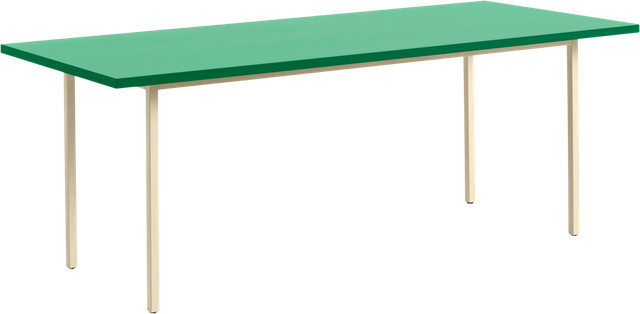 HAY Two Colour Rechteckiger Tisch aus Valchromat in Grün - Bild 1