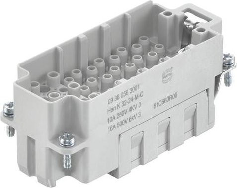 Harting Stifteinsatz 56 Crimpen, Grau, Kunststoff - Bild 1