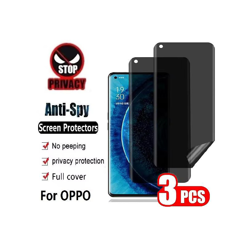 3 Stück Anti-Spionage Hydrogel Displayschutzfolie für OPPO Find X6 X7 Ultra X8 Pro X8S Plus X9 Pro Privacy Folie - Bild 7