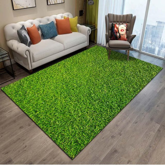 UQIDEHOME Fußballfeld Teppich in Grün für Kinderzimmer, Wohnzimmer und Schlafzimmer, B/T: 160 x 230 cm - Bild 1
