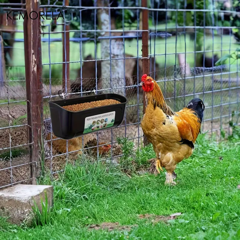 KEMORELA Hühnchenfutterspender und Tränke mit großem Fassungsvermögen und Clips für Enten und Hühner, 4,24 l, Farben: Weiß oder Schwarz - Bild 3