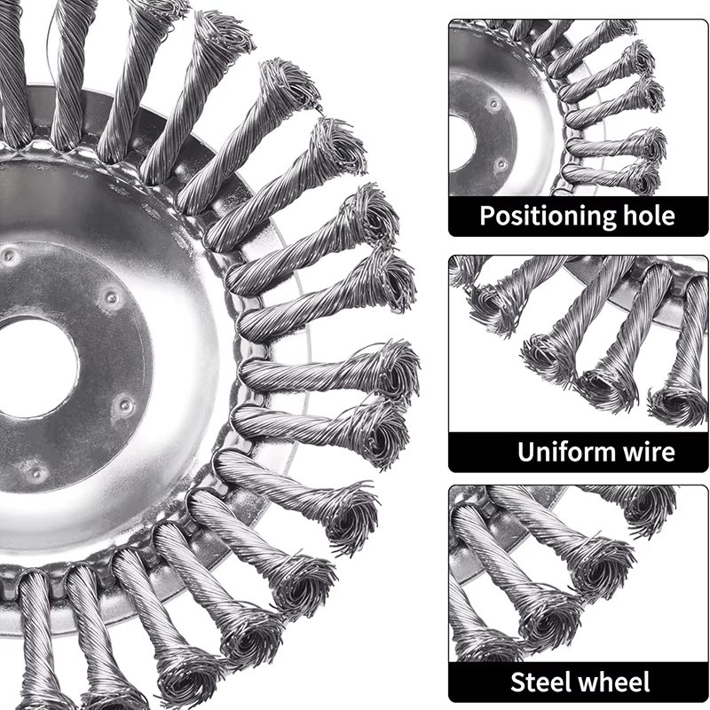 Draht-Rotary-Trimmerkopf für Rasenmäher und Freischneider in Silber, 6/8 Zoll Jäte-Klinge aus Metall - Bild 4