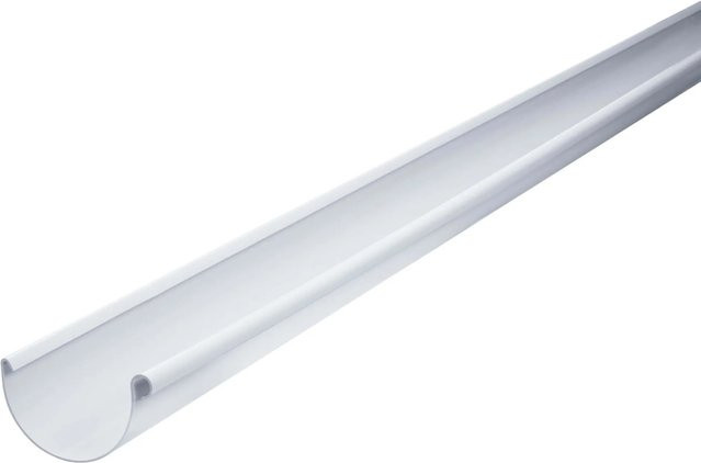 Inefa Dachrinne Halbrund aus PVC in Weiß, Nennweite 150 mm, Länge: 200 cm - Bild 1