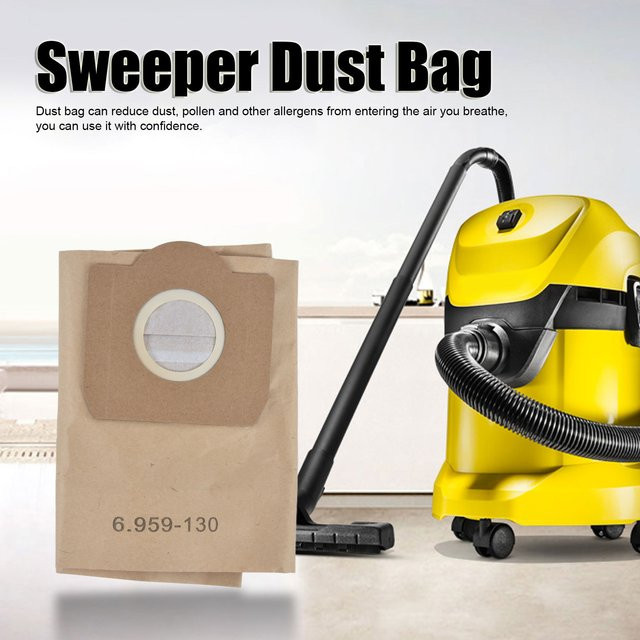 5 Stück Karcher Vliesfilterbeutel 6.959-130.0 für Trocken- und Nasssauger WD3200 WD3300 WD3500 in Grün - Bild 1