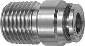 Riegler Gerade Steckverschraubung rund R 3/8 a. für Schlauch Ø 8 mm aus Edelstahl in Silber - Bild 1