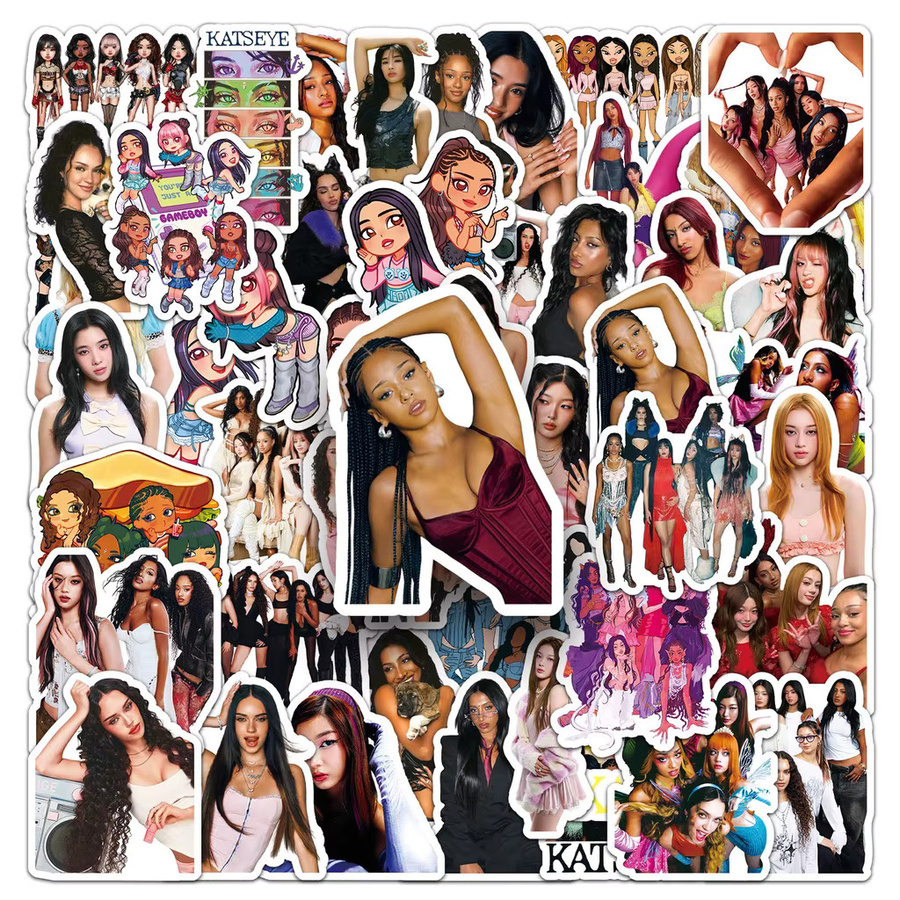 50 Stück KATSEYE Girl Group Aufkleber Sophia Laforteza Merch wasserfeste Sticker in Multicolour für Handyhülle und Schreibwaren - Bild 4