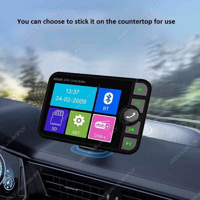 AUTOSHARK DAB-Radioempfänger für das Auto mit 2,4-Zoll-Bildschirm, GPS-Stereo-Sound, digitaler Signalantenne, AUX, TF-Karte und FM-Transmitter in Schwarz - Bild 2