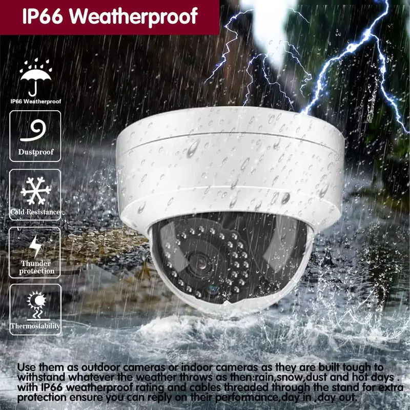 HCVAHDN 4K 8MP AHD CCTV Überwachungskamera mit Gesichterkennung, vandalensichere analoge Kuppelkamera für Outdoor und Indoor, Farbe: Weiß - Bild 4