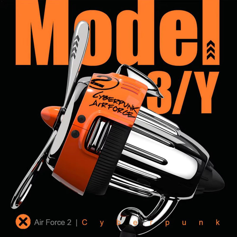 YESPLEASE Auto Duft Diffusor für Tesla Modell 3 und Modell Y mit rotierenden Propellern in Orange - Bild 6