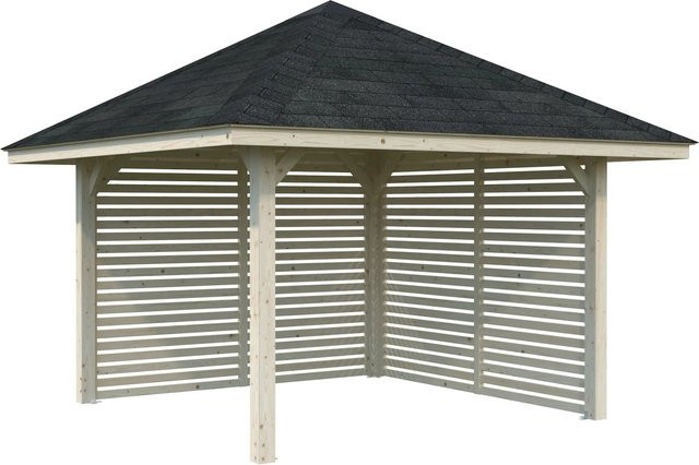 PALMAKO Pavillon Bianca Set 102 aus Fichtenholz in Braun, B/T/H: 300 x 300 x 319 cm, transparent tauchgrundiert - Bild 2