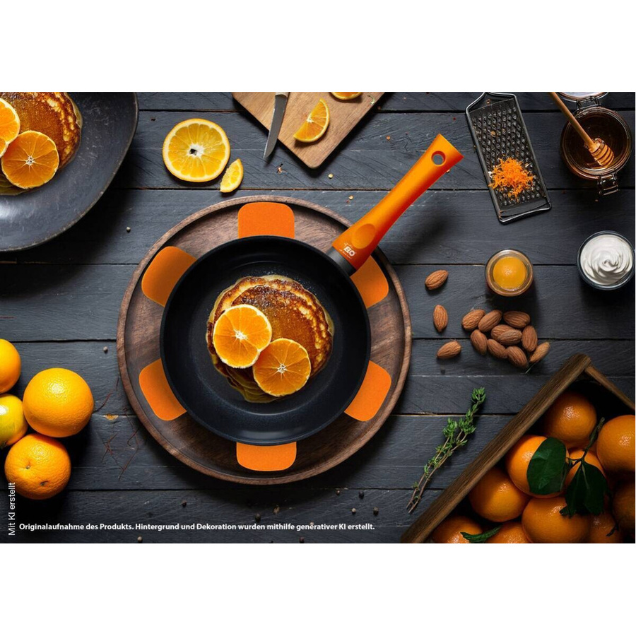 Elo Pfanne aus Aluminium in Orange und Schwarz mit Antihaftbeschichtung Durchmesser: 28 cm - Bild 2