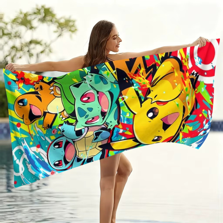 Potdemiel Pokemon Strandtuch, schnelltrocknendes und saugfähiges Badetuch in Multicolour, B/H: 60 x 40 cm - Bild 4