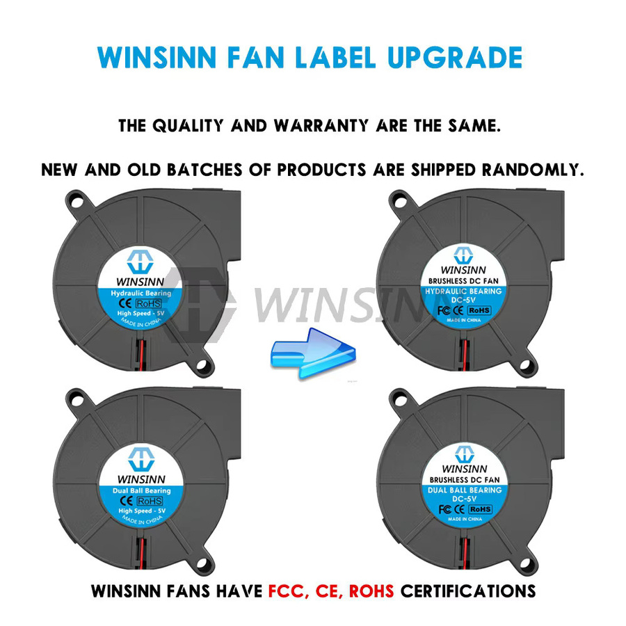 WINSINN 5015 Mikro Gebläse Lüfter Schwarz B/H/T: 50 x 50 x 15 mm - Bild 2