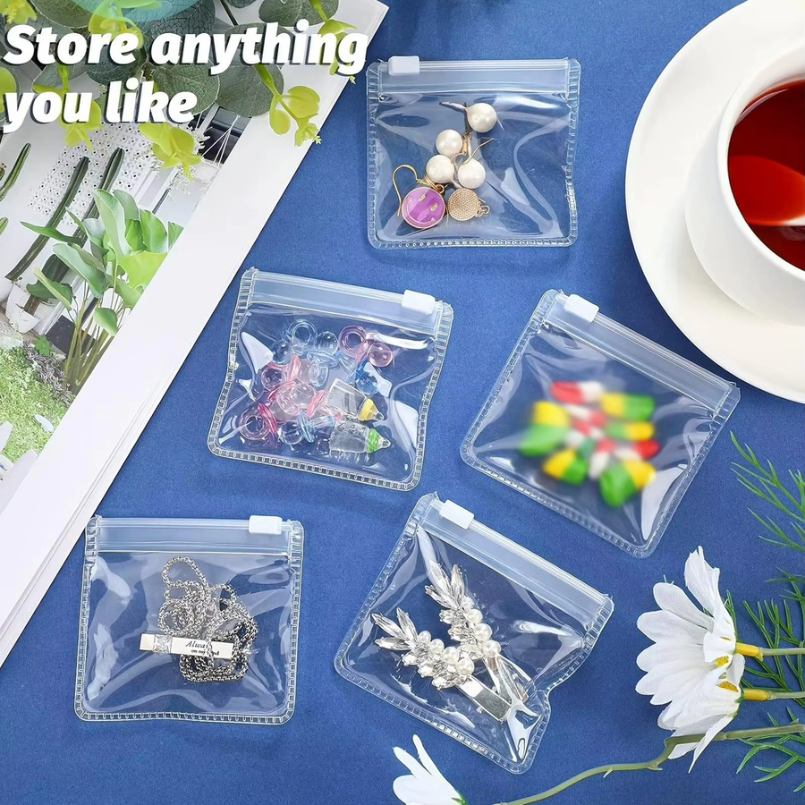 Transparente PVC-Reißverschlussbeutel für Schmuck und Angelköder in Gelb - Bild 3