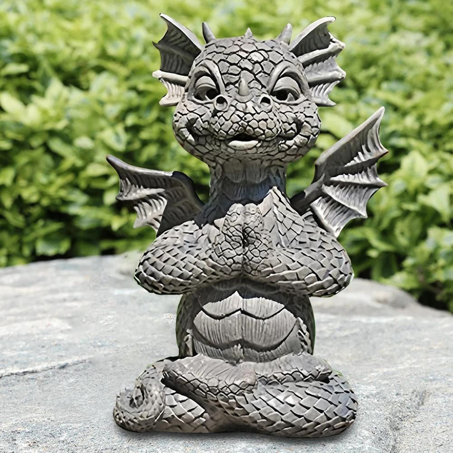Drachenstatue mit Lampe von Yiran Furniture aus Kunstharz als Garten- und Frühlingsdekoration - Bild 2