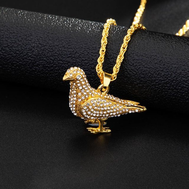 YIRAN Jewelry Anhänger Taube, Zirkon, schwarz, Unisex - Bild 1