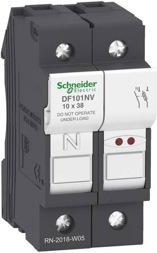 Schneider Electric DF101NV Sicherungshalter, 6 Stück, grau - Bild 1