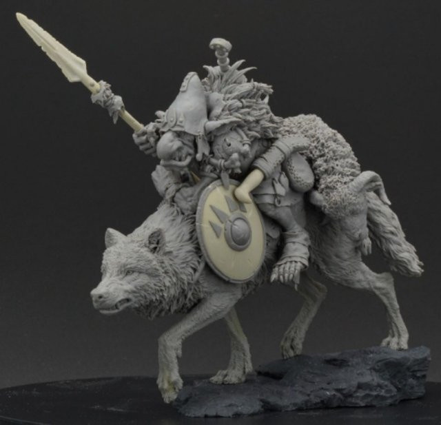 LISM Goblin Wolf Knight, Fantasy, Harzfigur, Maßstab 1:24, unmontiert und unbemalt - Bild 1