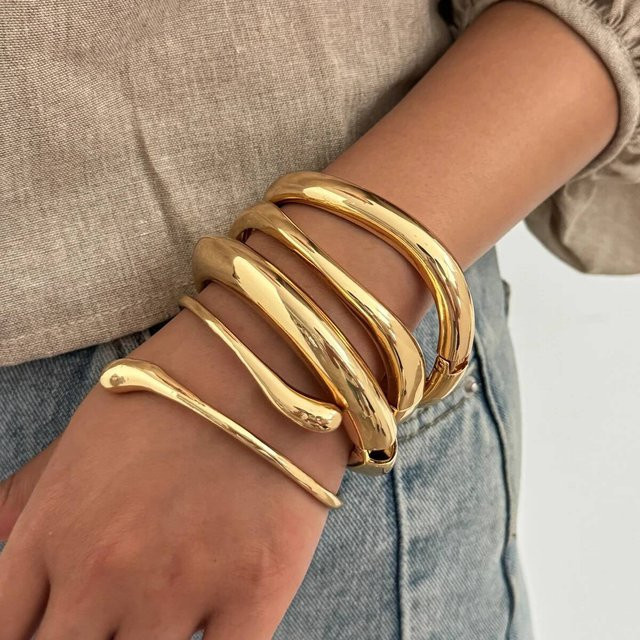 Ingemark Armreifen, Wasser Tropfen, Gold, Unisex, Punk - Bild 1