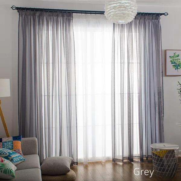 Big C Home Decor Tüllgardine grau, semi-transparent, B: 100 cm, H: 200 cm - Bild 1