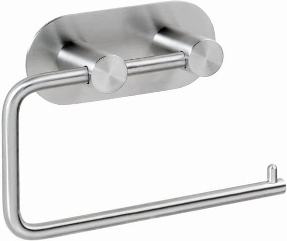 Brillantbad BEASY Toilettenpapierhalter aus Edelstahl gebürstet in Silber, selbstklebend, B/T/H: 14,5 x 10,0 x 4,2 cm - Bild 1
